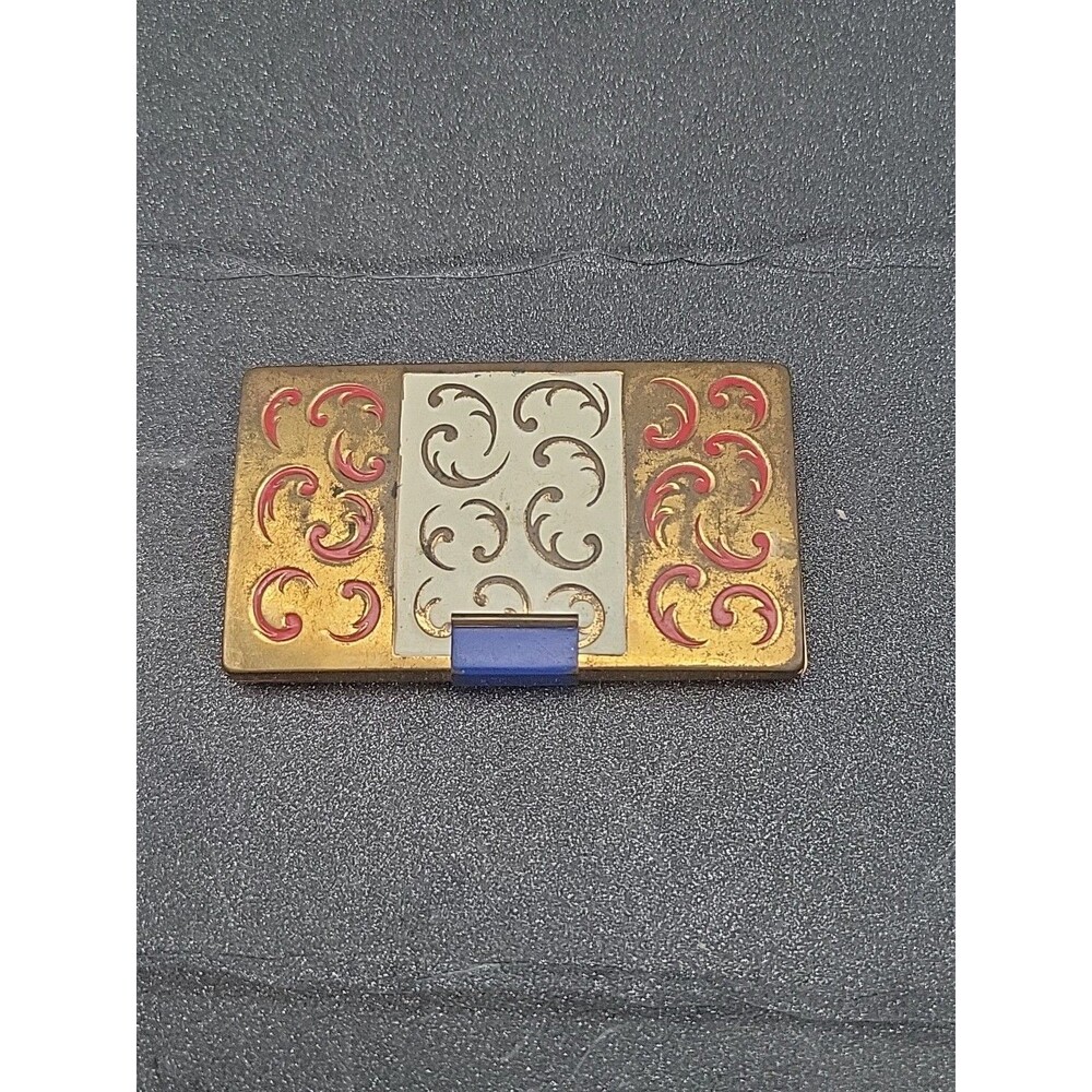 Vintage Yardley Makeup Compact In Gold Plate, Red/White/Blue, Yardley New York